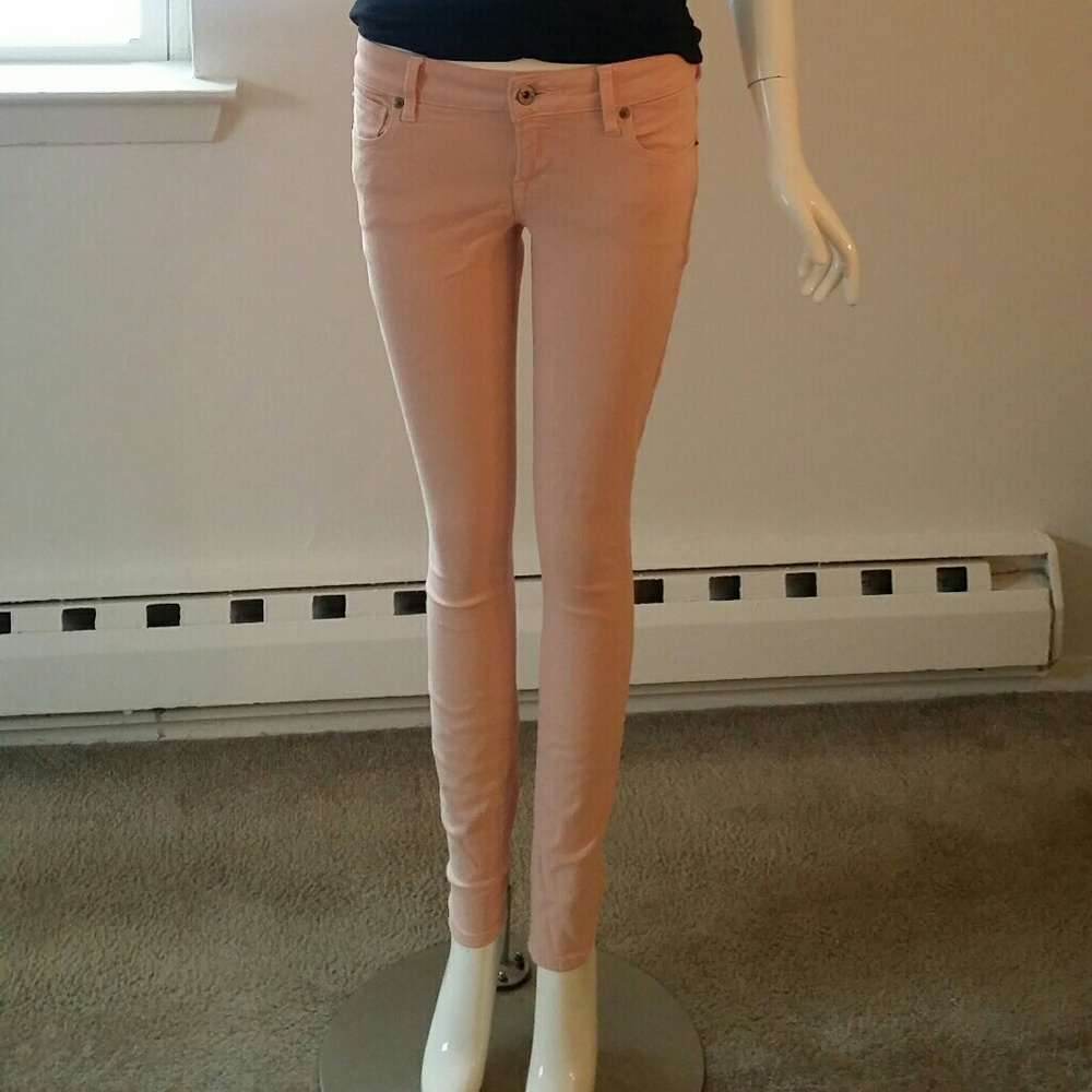 Sz 0/25 Coral Lucky Lolita Skinny jeans